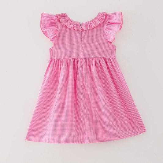 Girls Halloween Pink Ghost Smocked Embroidery Dress