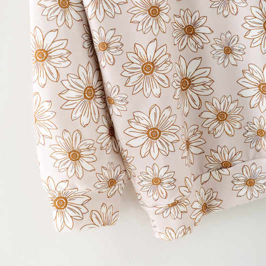 Girls Fall Winter Daisy Flower Long Sleeves Pant Set