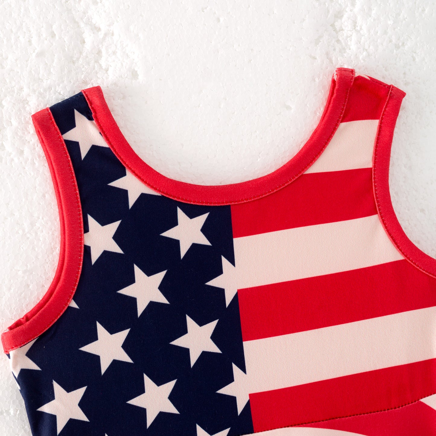 Girls 4th Of July Red Stripes Navy Star Dress