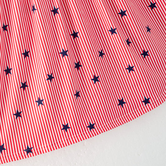 Girls July 4th Patriotic USA Chenille Applique Dress