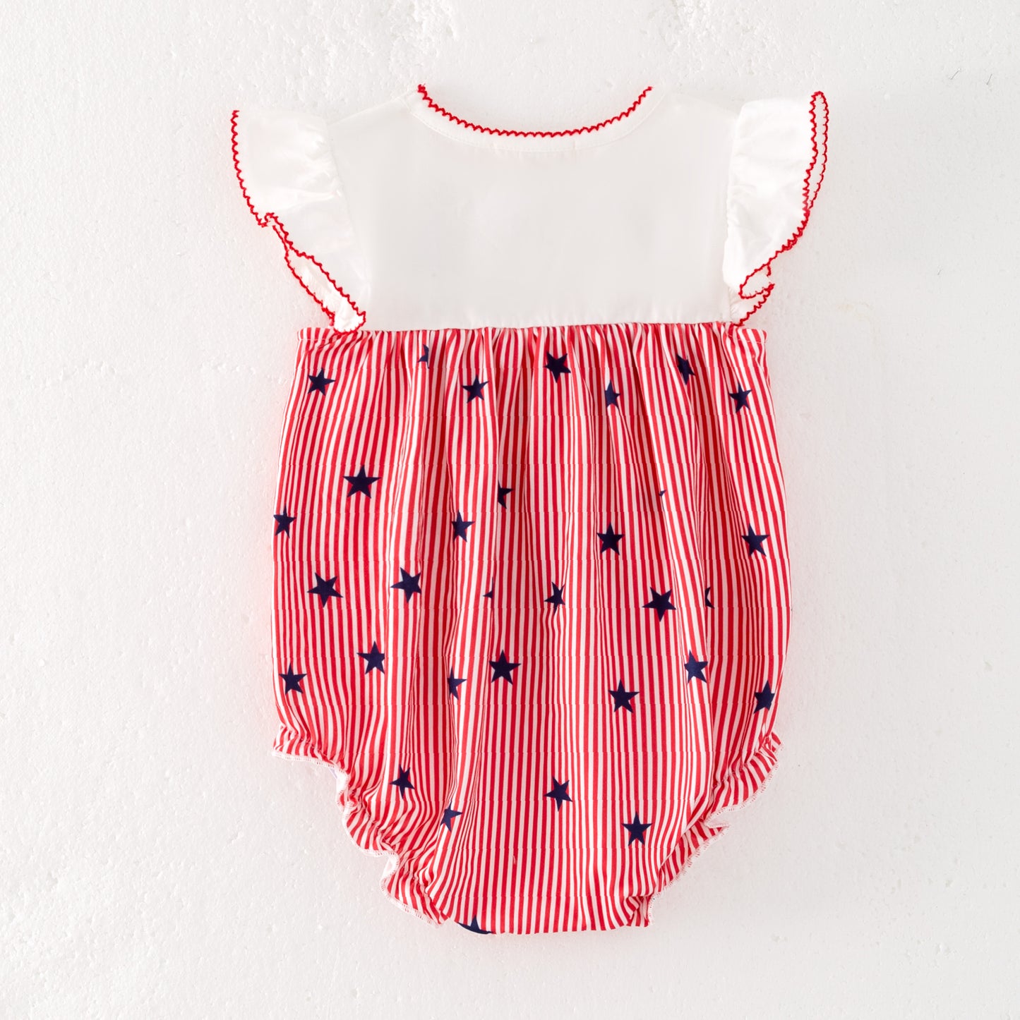 Baby Girls July 4th Patriotic USA Chenille Applique Romper