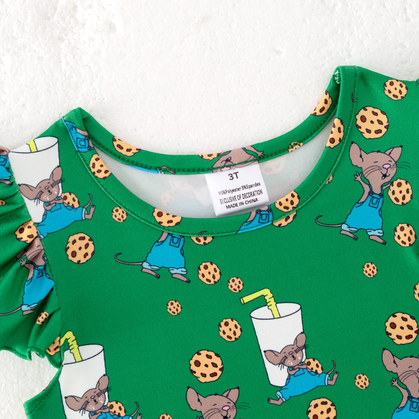 Girls Summer Dog Cookies Print Milk Silk Dress