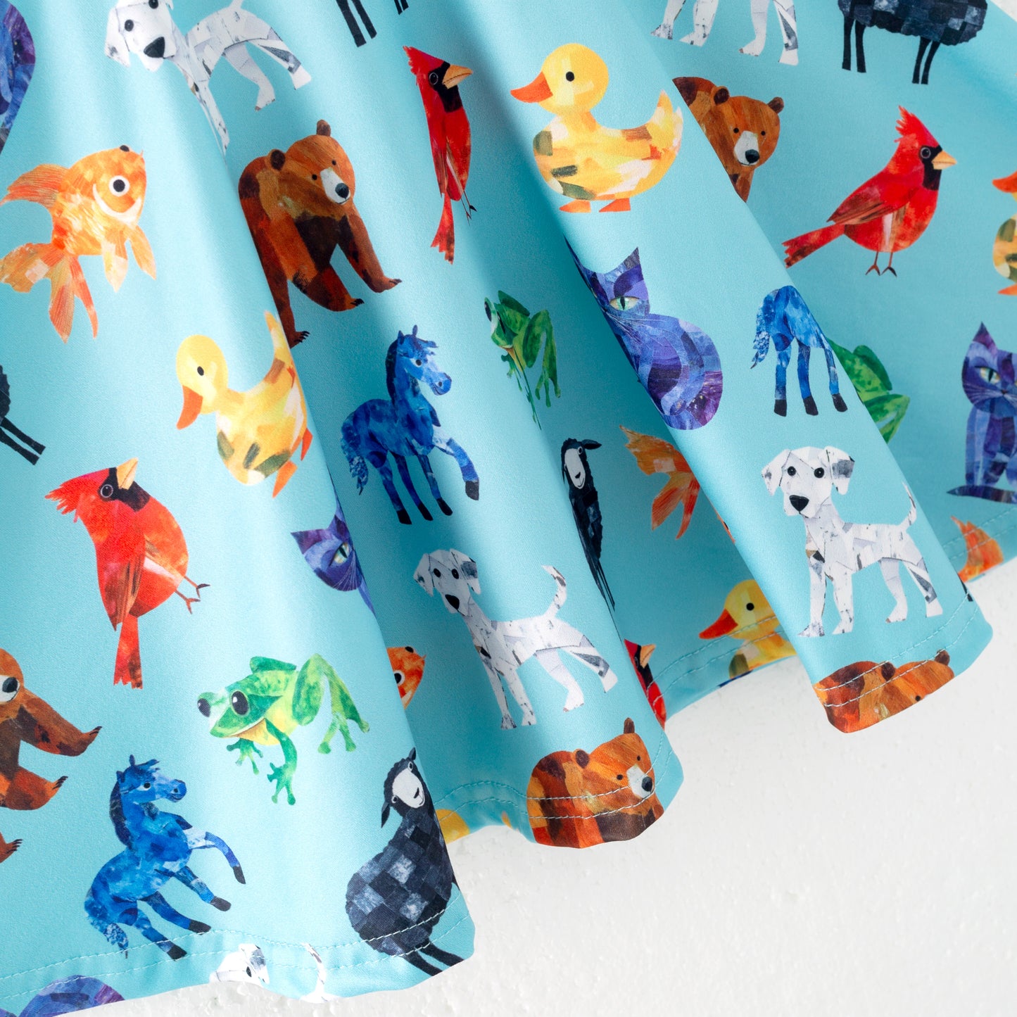 Girls Summer Animals Print Milk Silk Dress