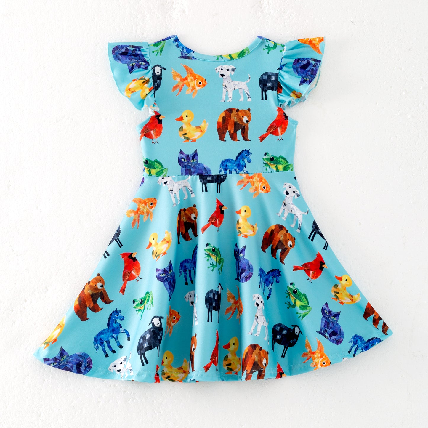 Girls Summer Animals Print Milk Silk Dress