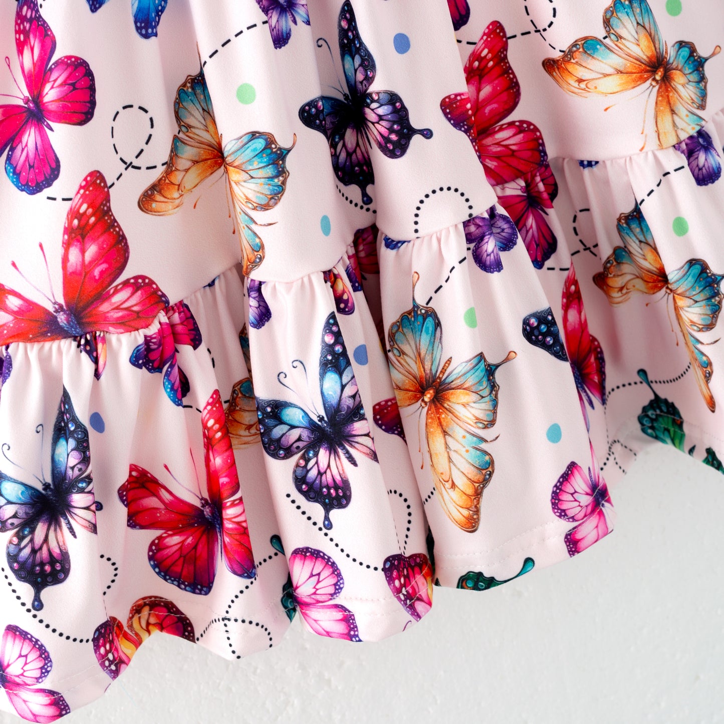 Girls Summer Spring Butterfly Print Twirl Dress