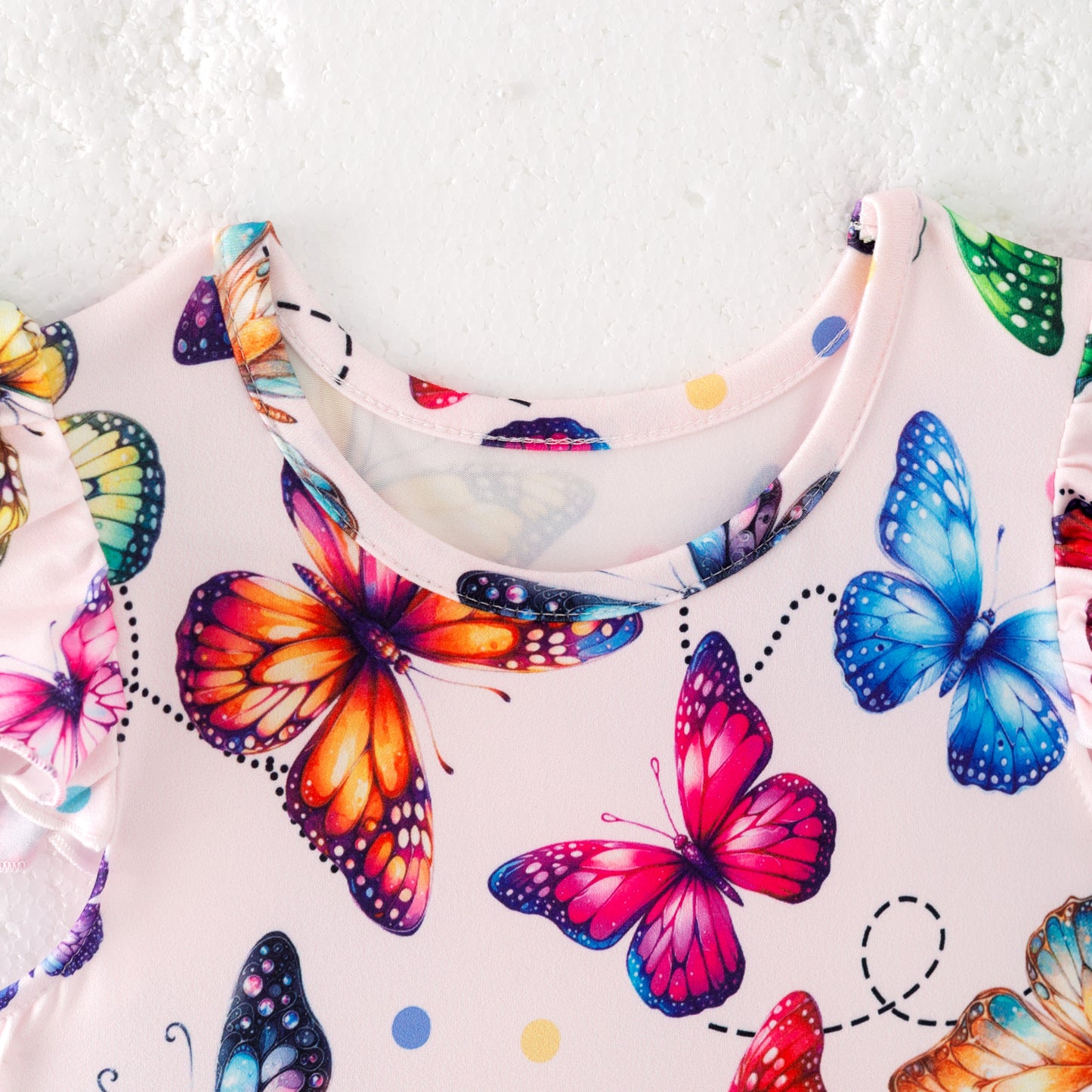 Girls Summer Spring Butterfly Print Twirl Dress