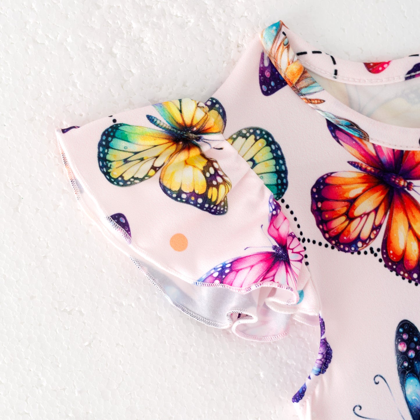 Girls Summer Spring Butterfly Print Twirl Dress