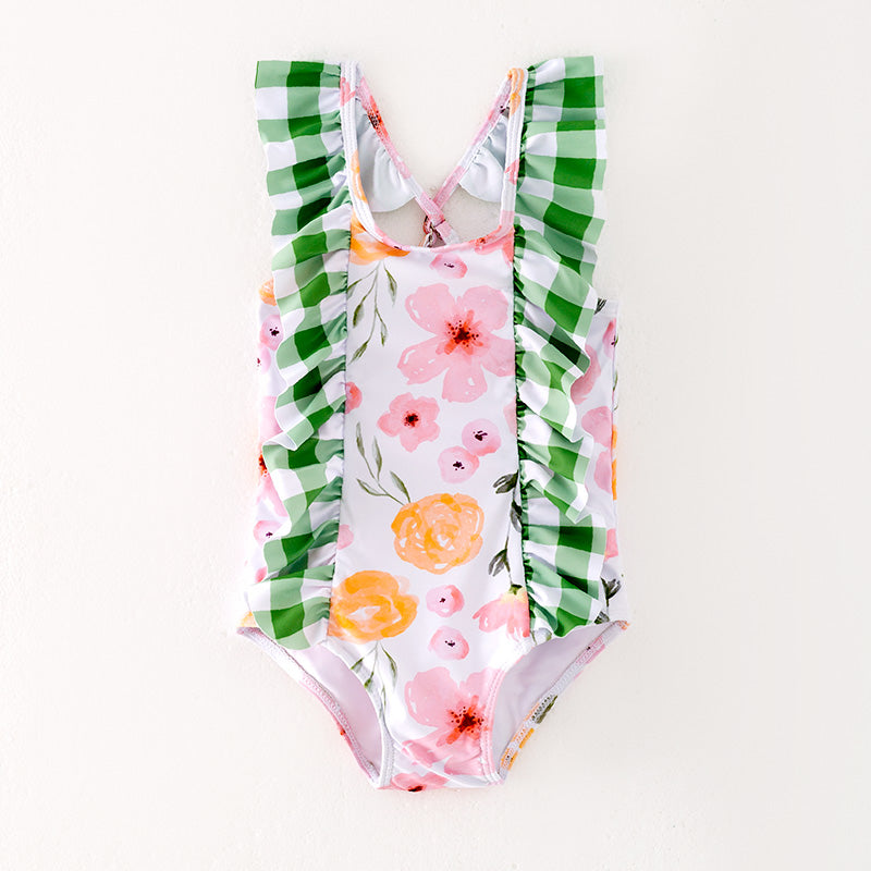Girls Summer Beach Swimming Pool Floral Print Swimwear
