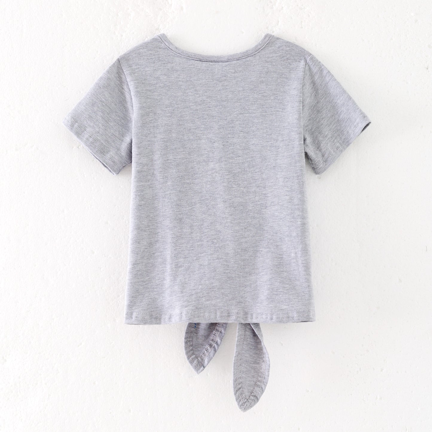 Mommy and Me July 4th Sequins Flag Heart Grey Cotton Shirt