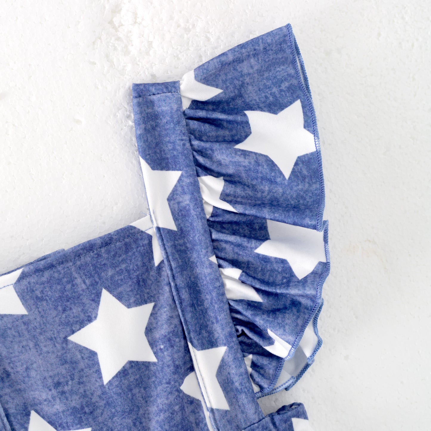Girls Summer July 4th Star Blue Jumpsuit