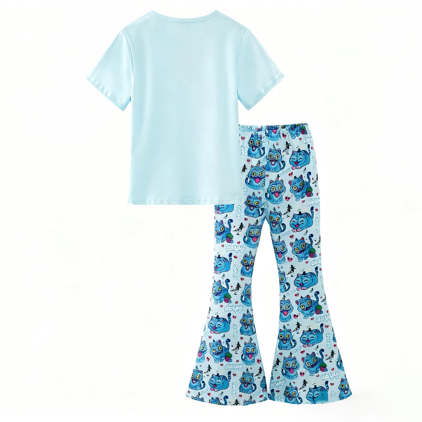 Girls 2025 Fall Kpop Demon Hunter Print Bell Pant Set