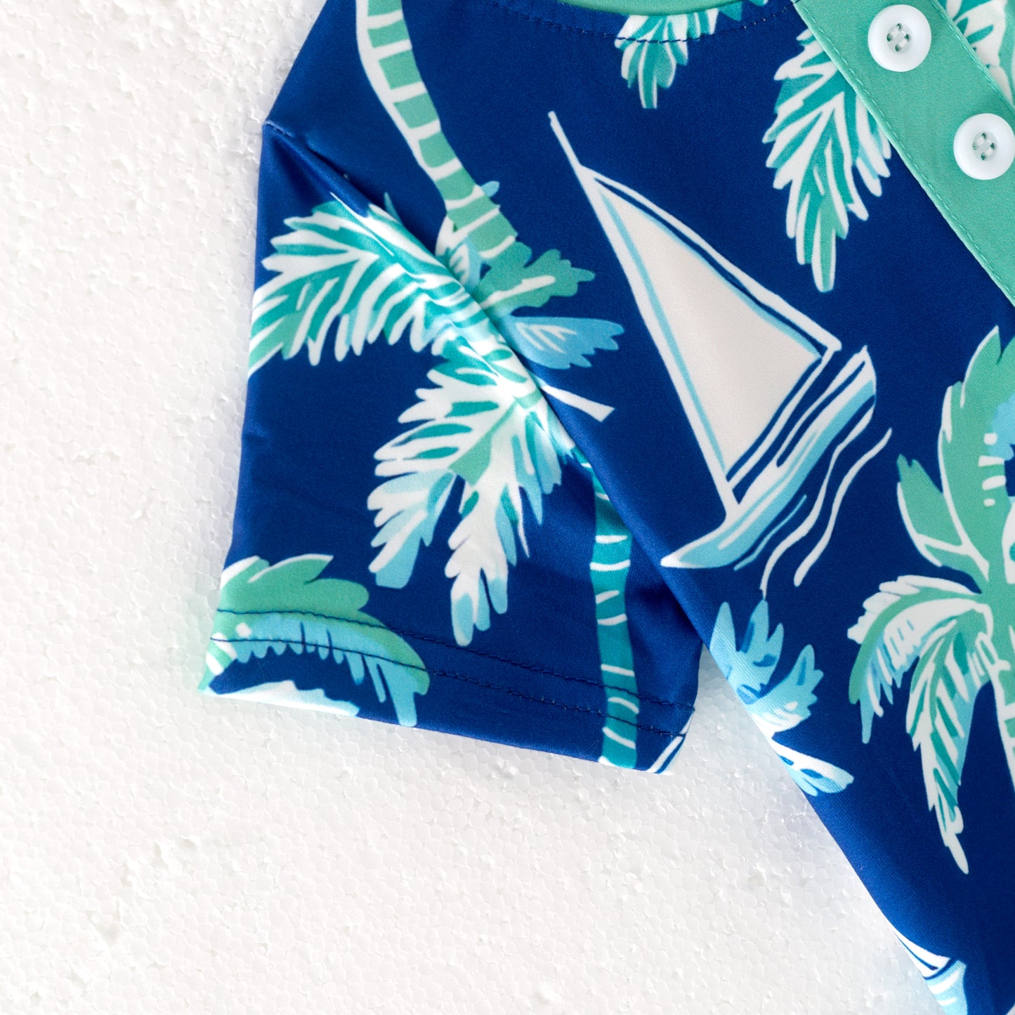 Boys Summer Fish Dinosour Goose Tree Print Pocket Shirt