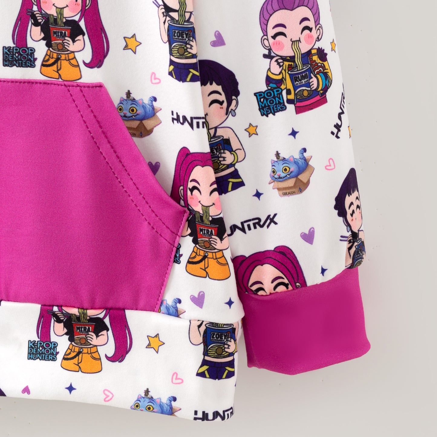 2025 Girls Fall Winter Kpop Demon Hunter Milk Silk Pocket Hoodies