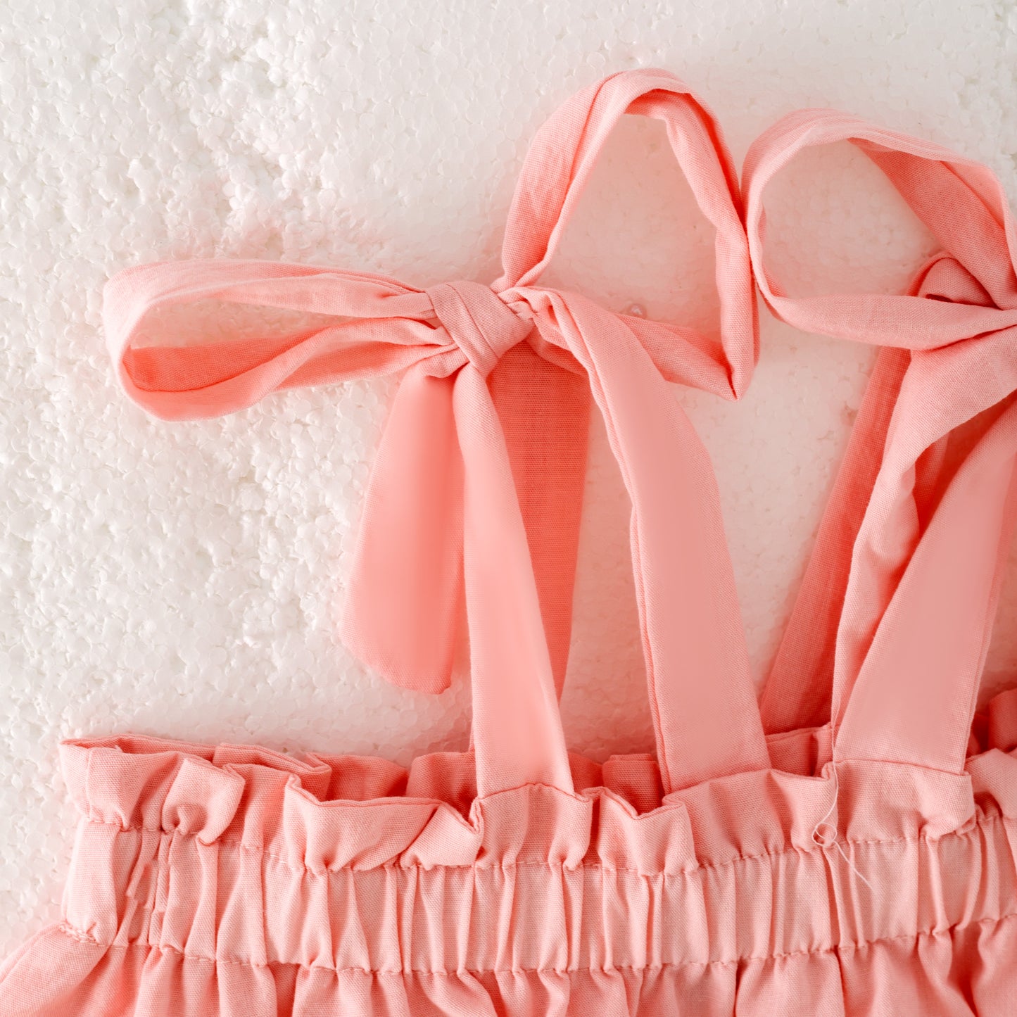 Girls Summer Coral Slip Top Flower Print Denim Short Set