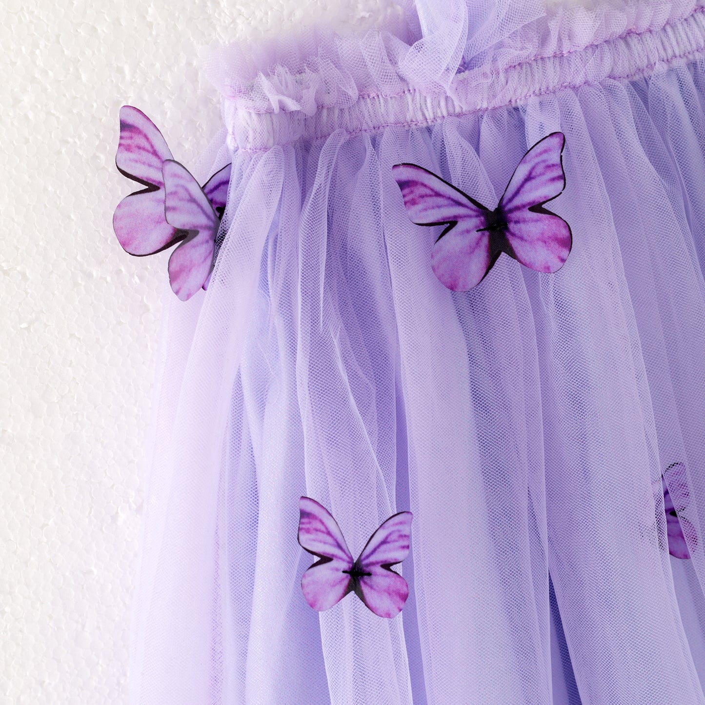 Girls Summer Party Lavender Butterfly Tulle Dress