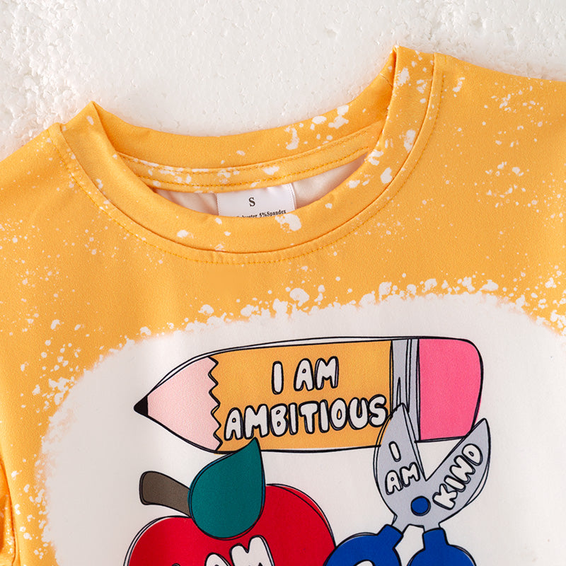 Boys Back To School "I AM SMART" Yellow Print T-Shirt