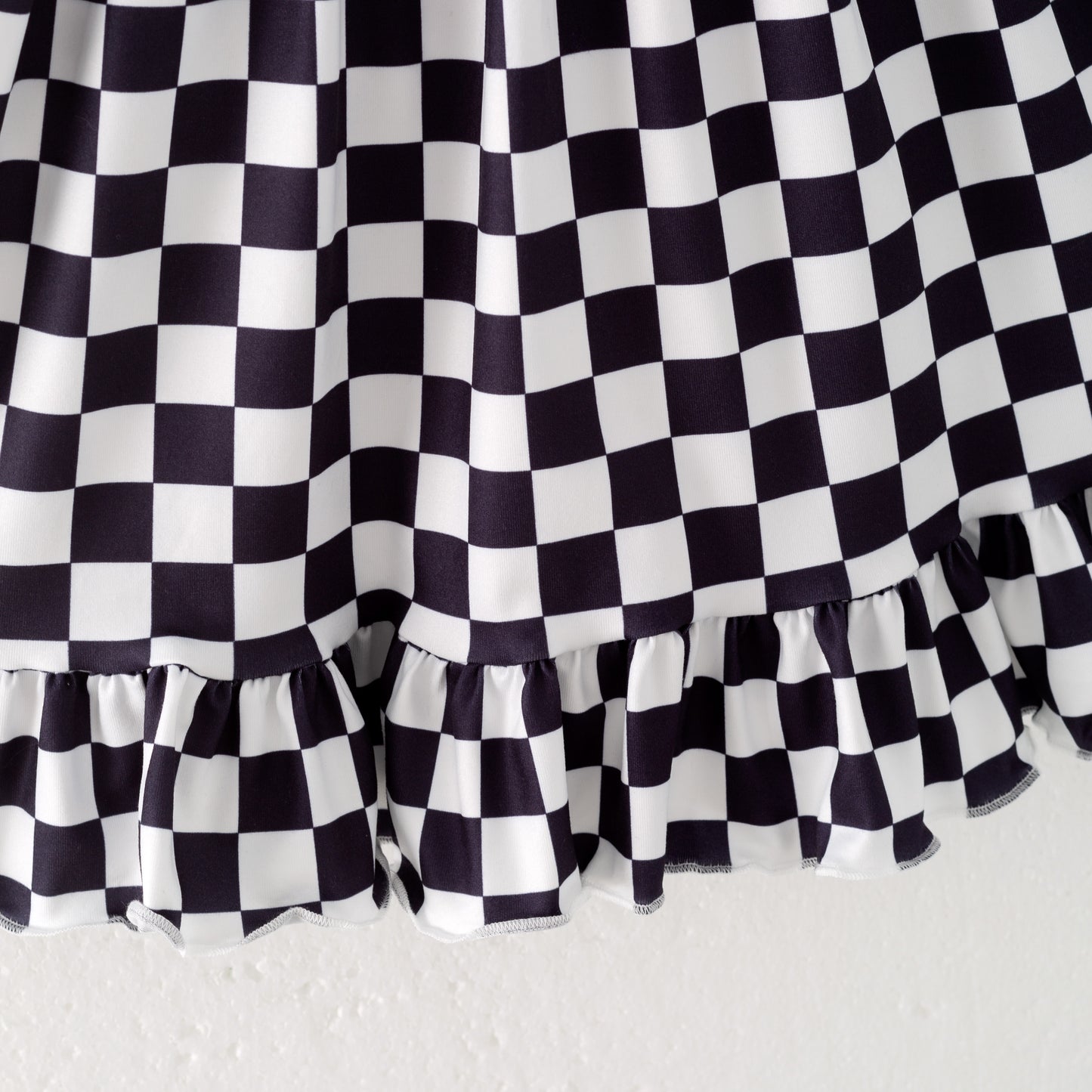 Girls Summer Black White Plaid Slip Dress