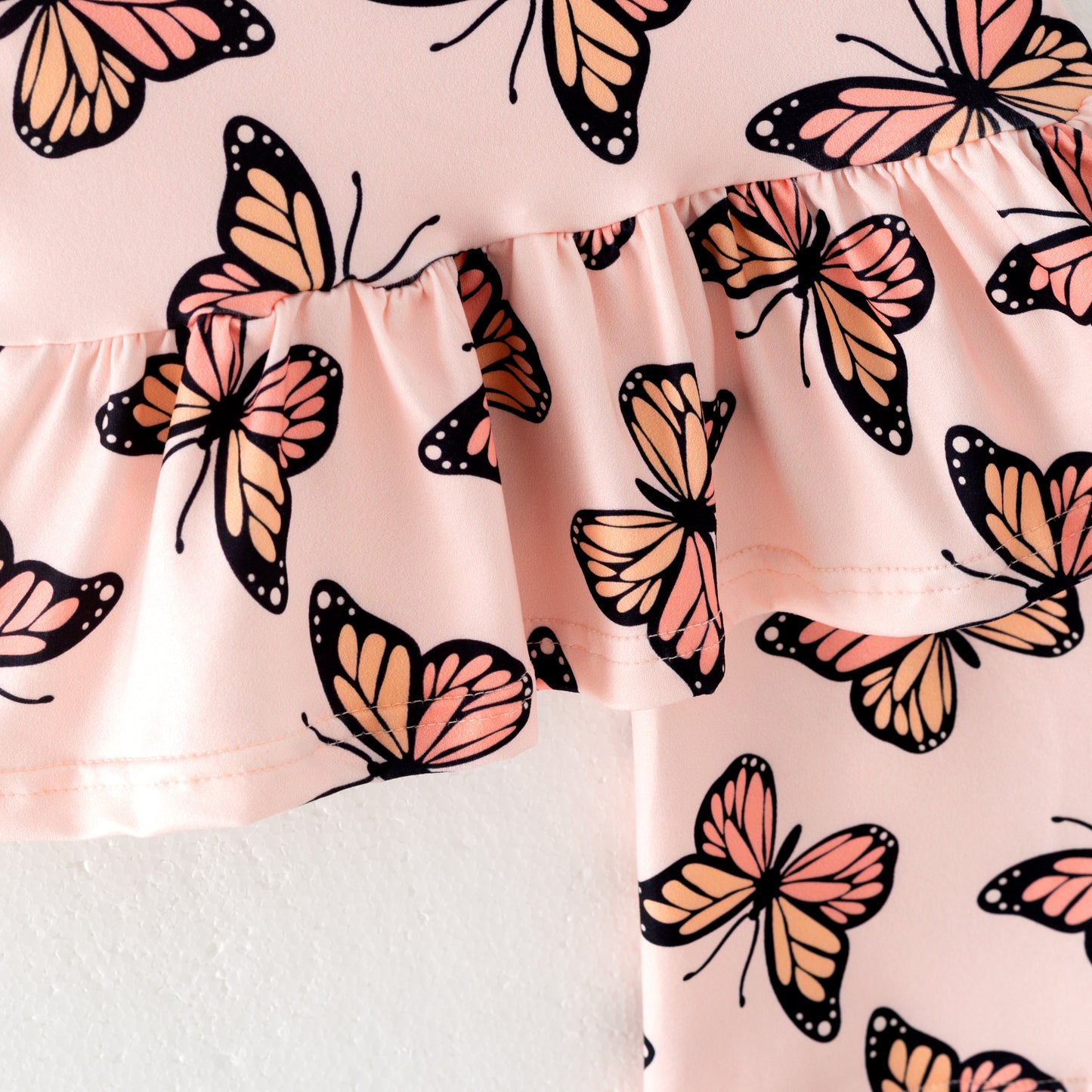 Girls Summer Butterfly Print Soft Short Set