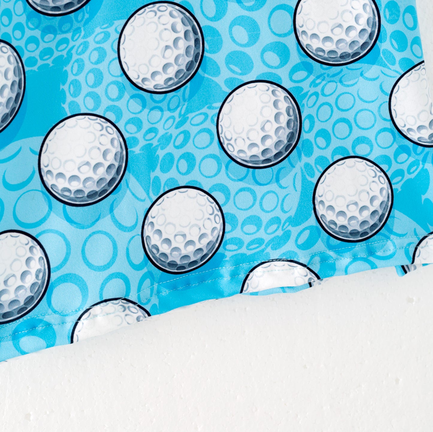 Boy Summer Golf Print Blue Pocket Short Sleeves T-shirt