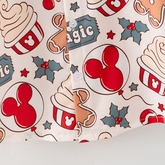 Boys Christmas Cartoon Cute Shirt