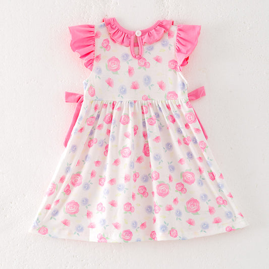 Girls Summer Back To School Pencil Rainbow Smocked Dress