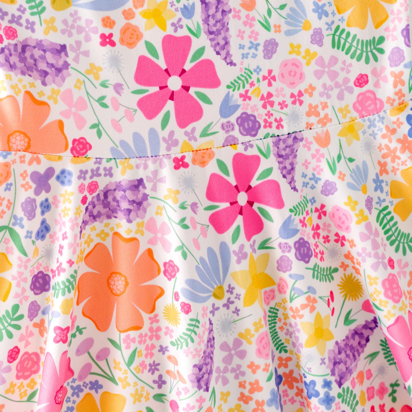 Girls Summer Colorful Flower Print Soft Fashion Dress