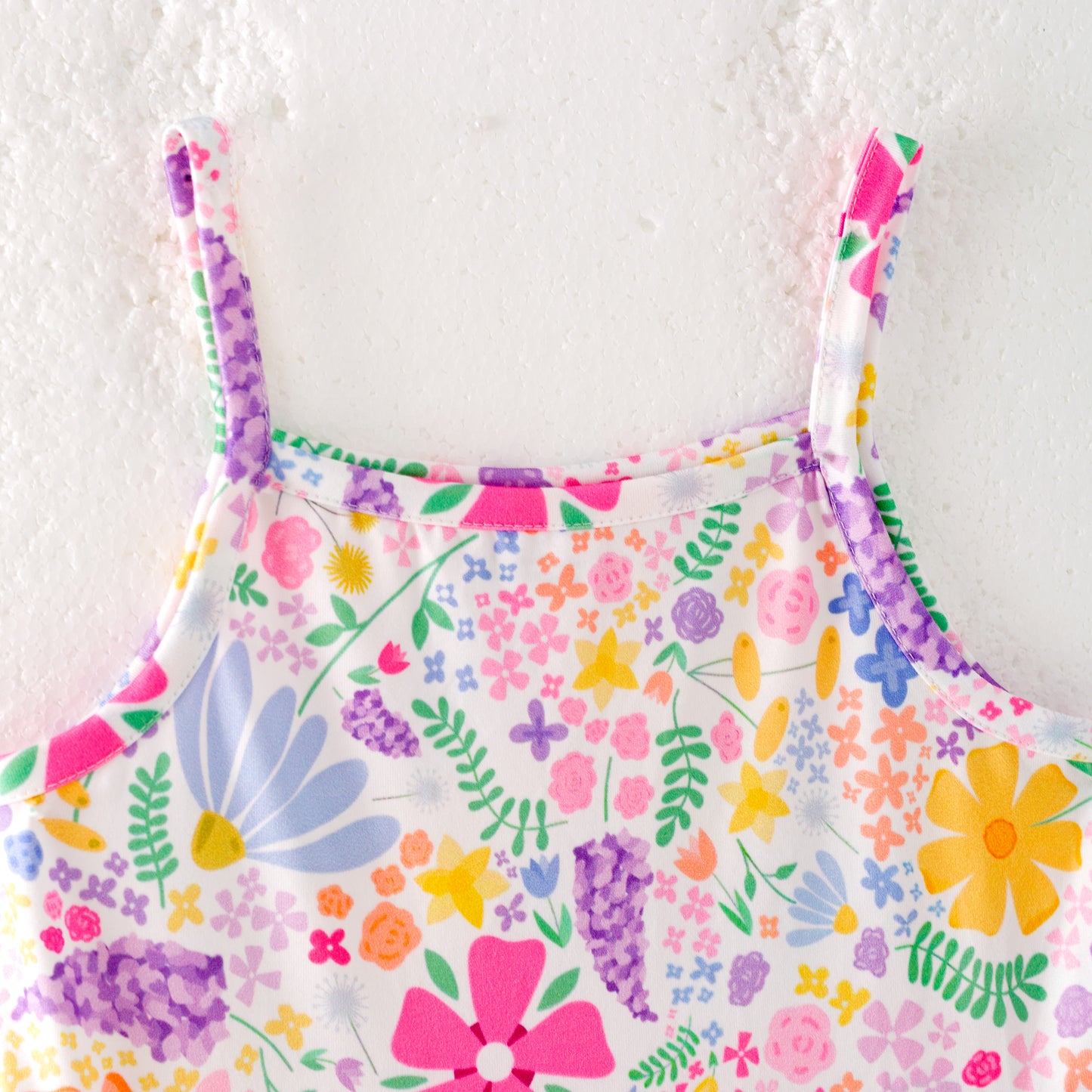 Girls Summer Colorful Flower Print Soft Fashion Dress