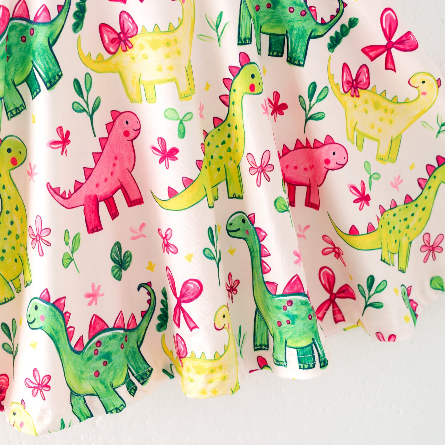 Girls Summer Dinosour Print Soft Fashion Dress