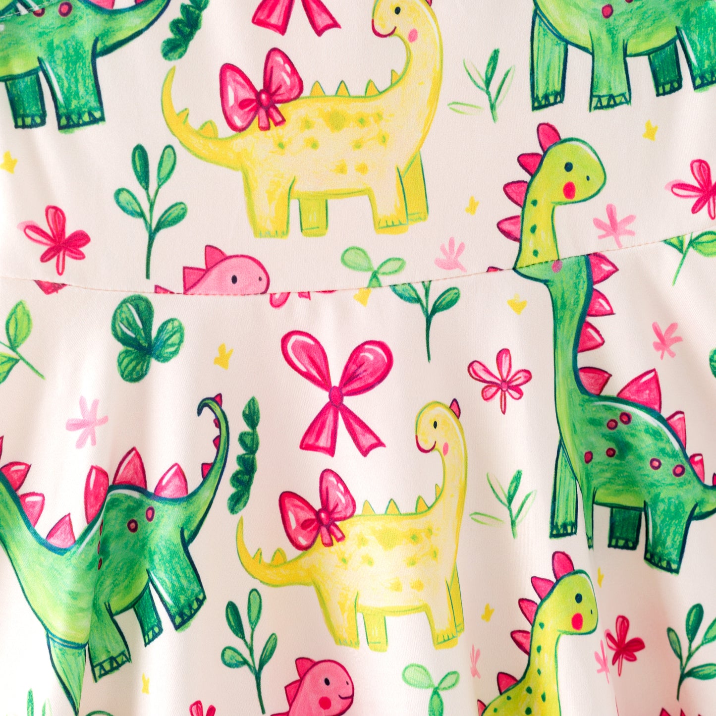 Girls Summer Dinosour Print Soft Fashion Dress