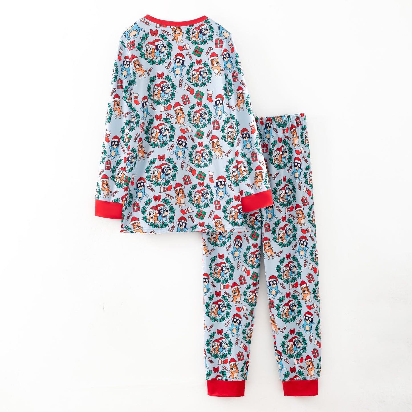 Boys Winter Christmas Santa Cartoon Cozy Pajamas Set