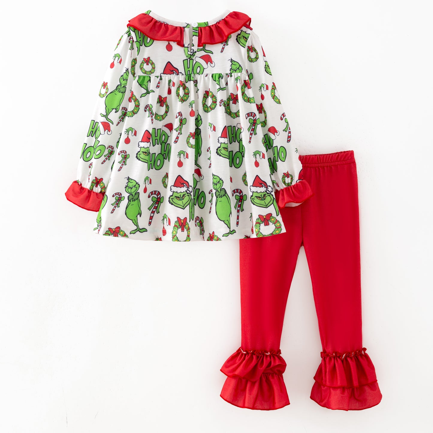 Christmas Kids Outfit Collection – Grinch Embroidered Holiday Styles