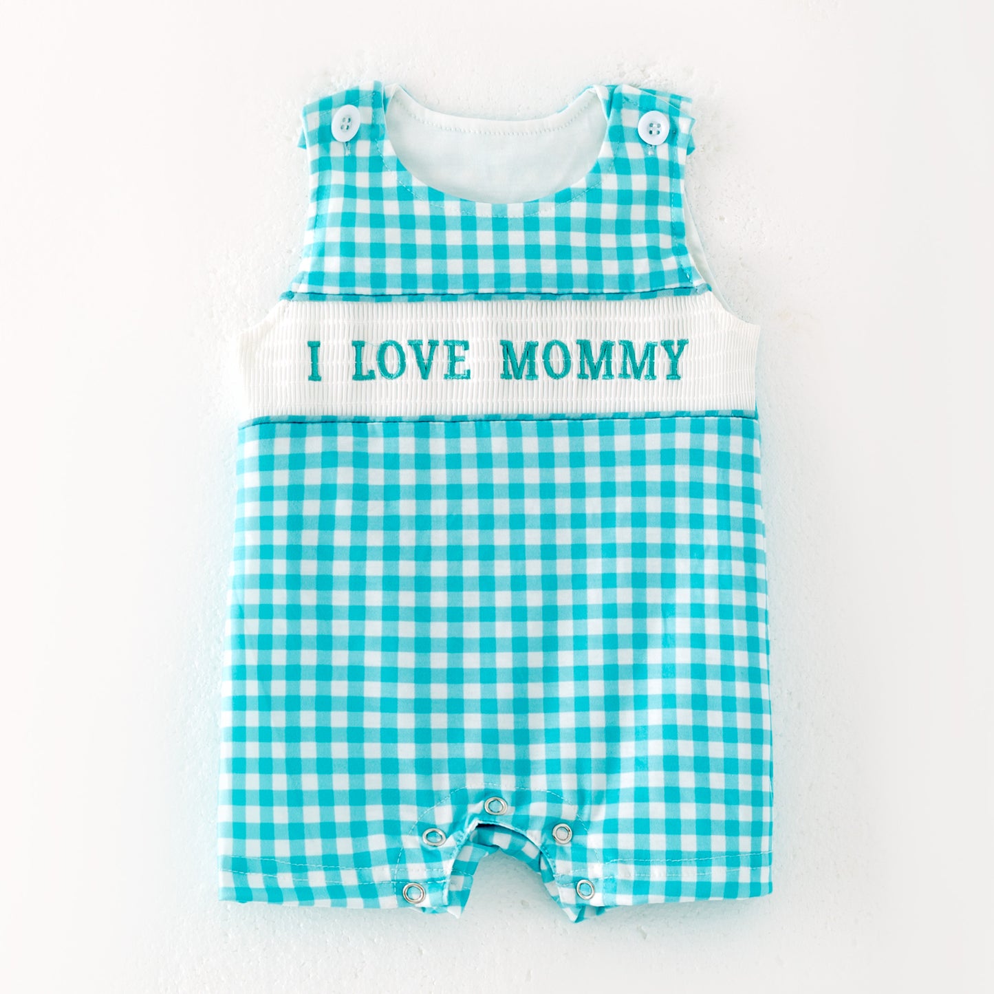 Kids "I LOVE MOMMY" Embroidered Smocked Matching Clothes