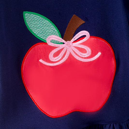 Girls Back To School Apple Print Bell Pant Set