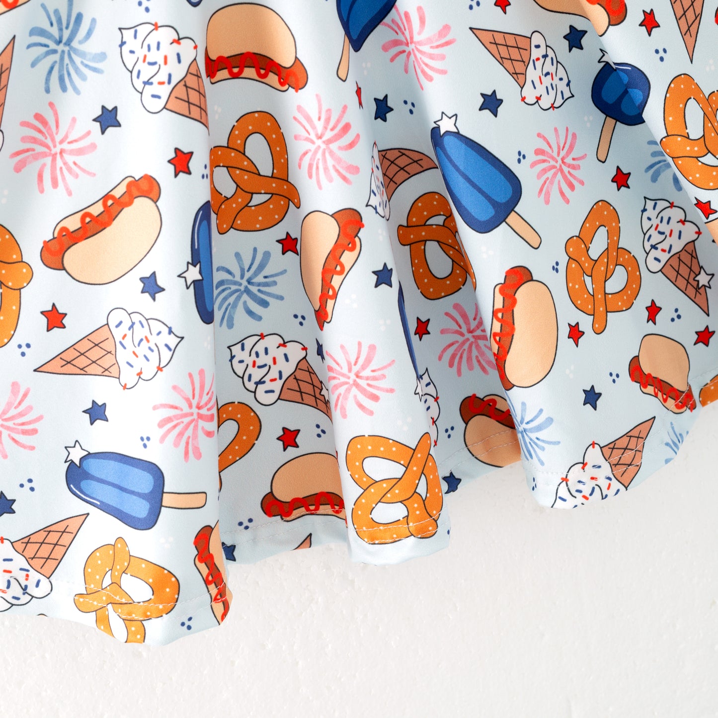 Girls Summer Ice-Cream Popsicle Print Short Sleeves Twirl Dress