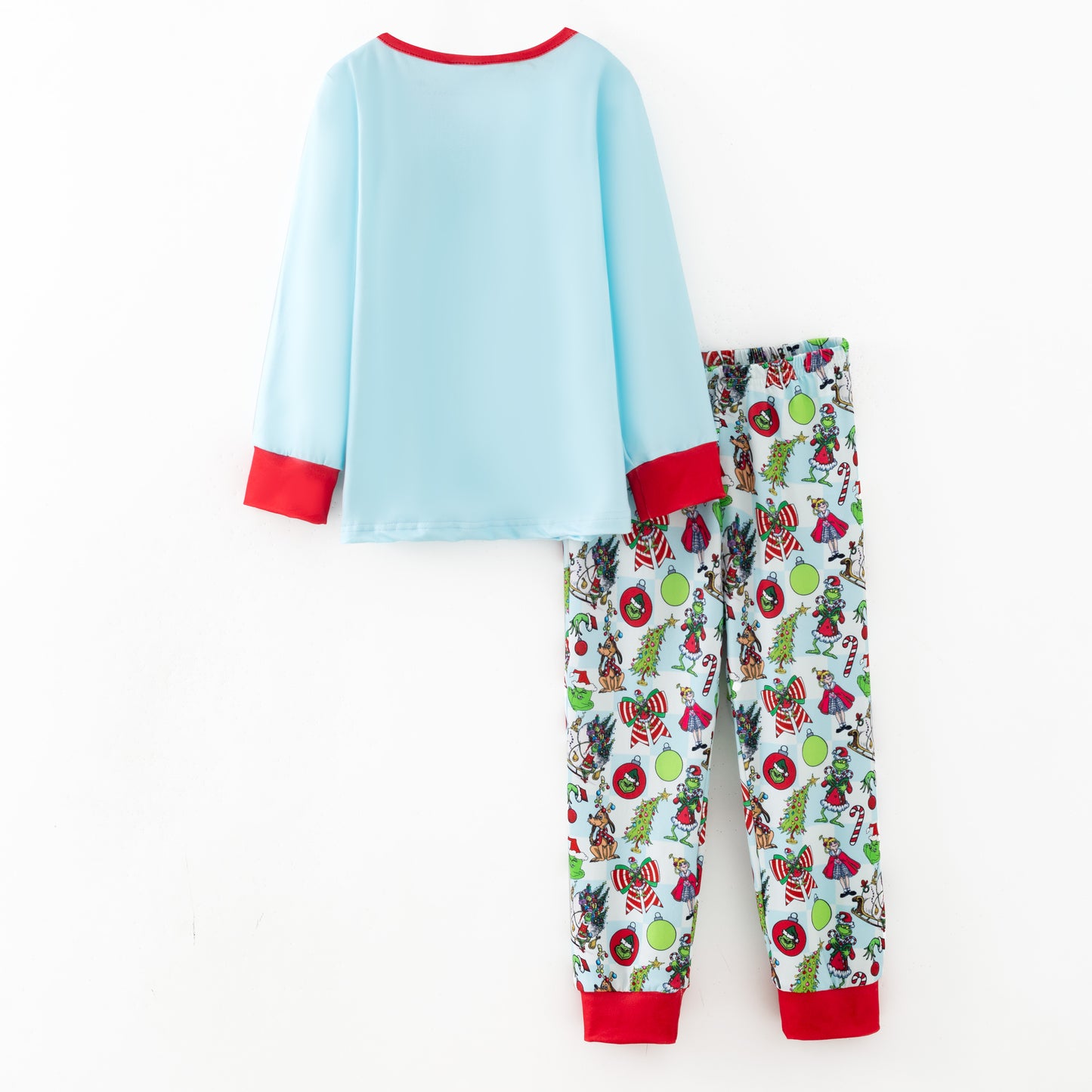 Girls Christmas Winter Grinch Printed Pajamas Set