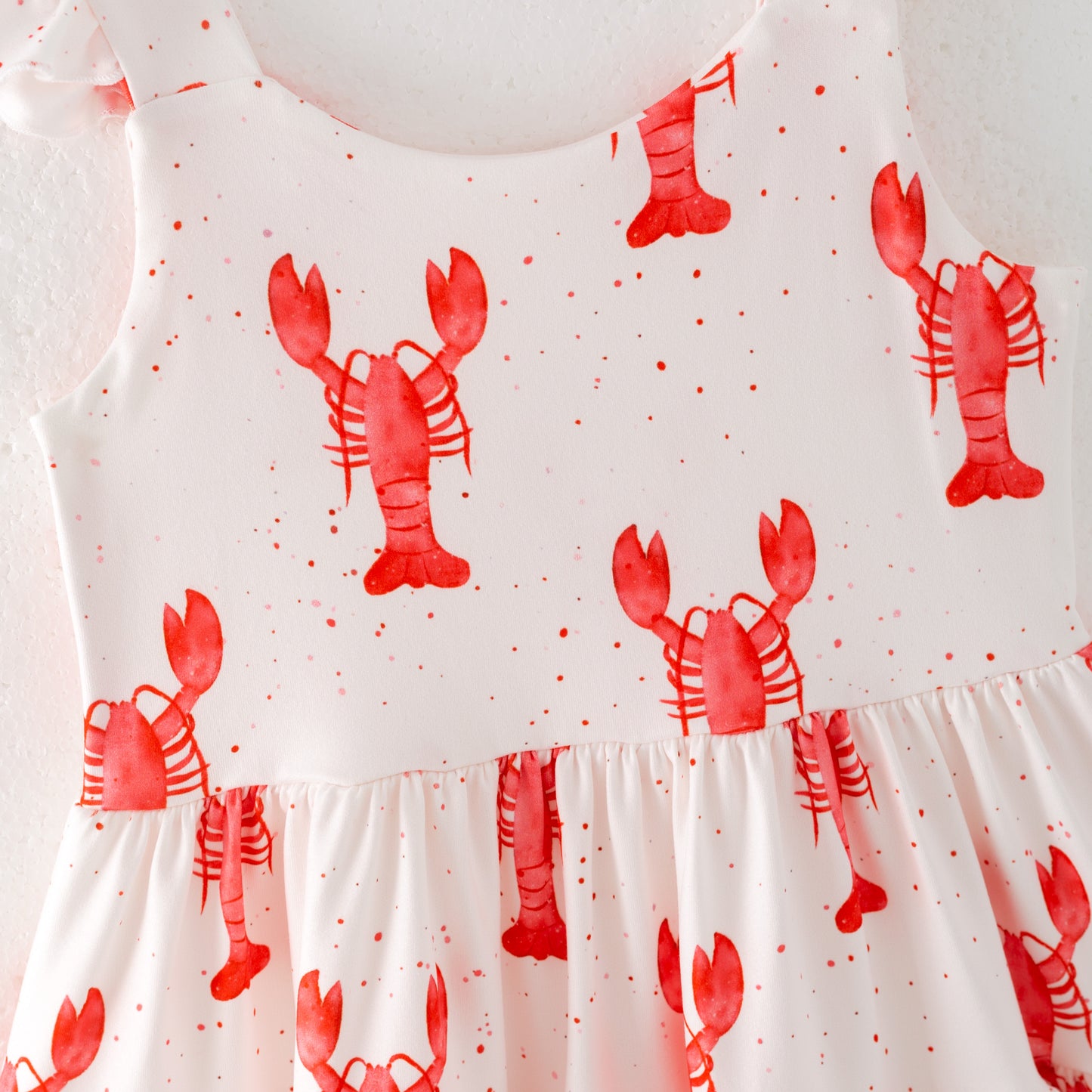 Girls Summer Lobster Print Patchwork Dress