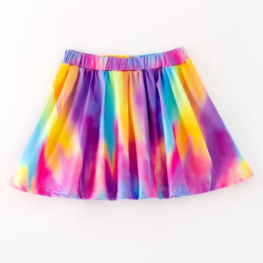 Girls Summer Outdoor Tie-Dye Athletic Skirt