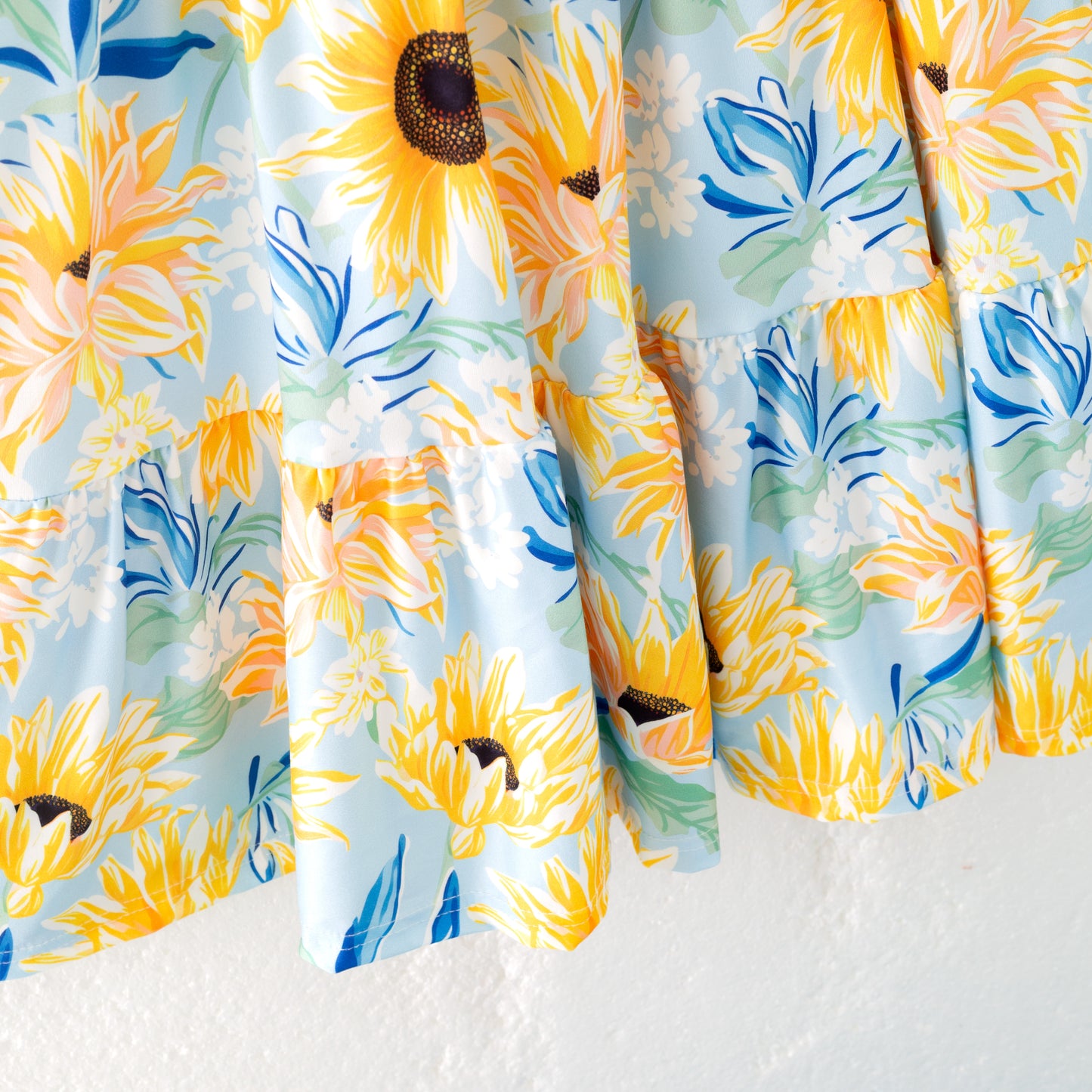 Mommy And Me Mother's Day Yellow Sunflower Print Dress