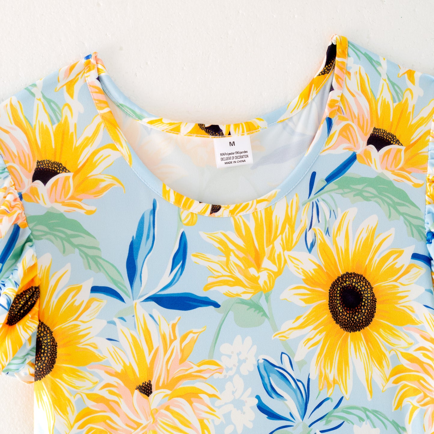 Mommy And Me Mother's Day Yellow Sunflower Print Dress