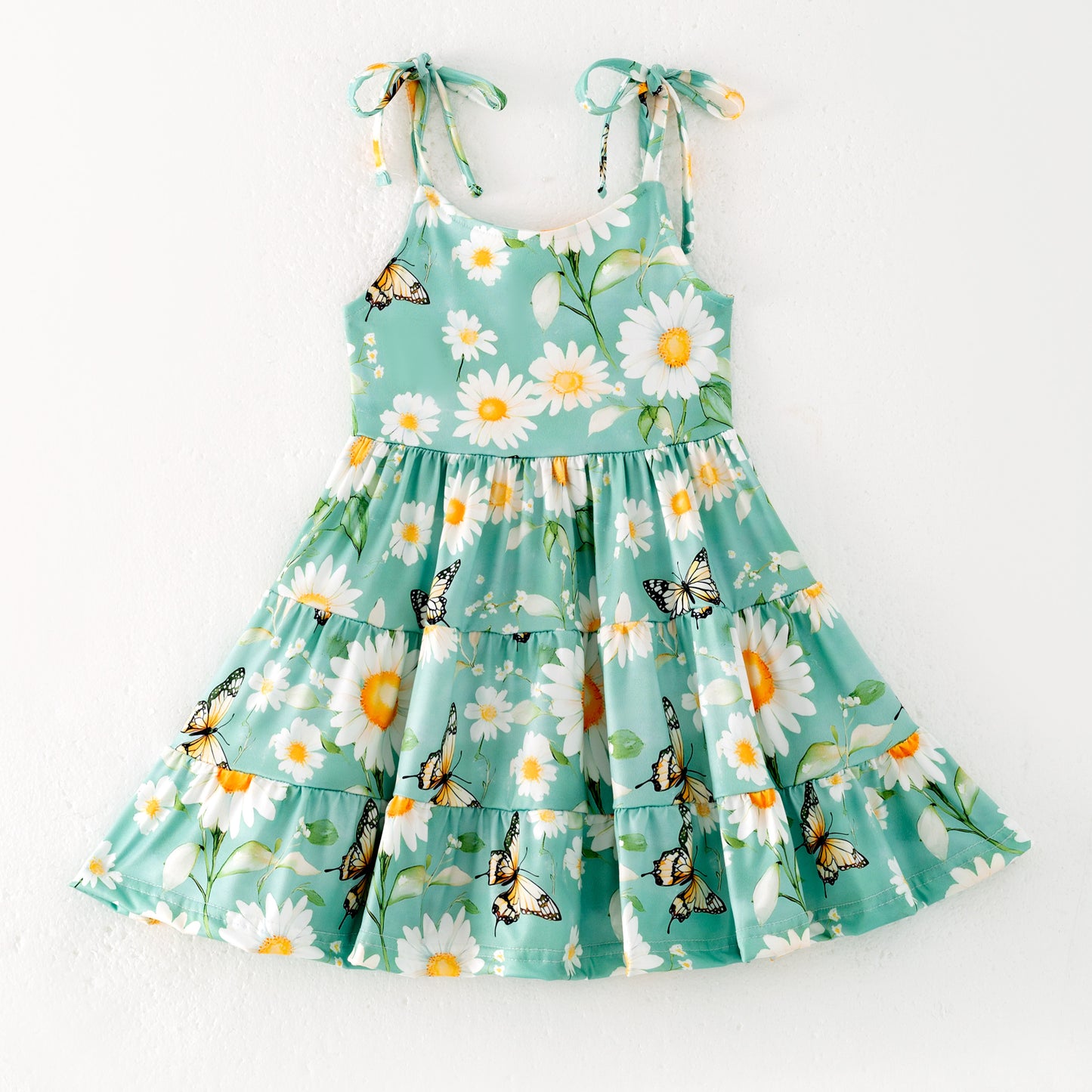 Mother's Day Mommy and Me Summer Bow Floral Butterfly Dress