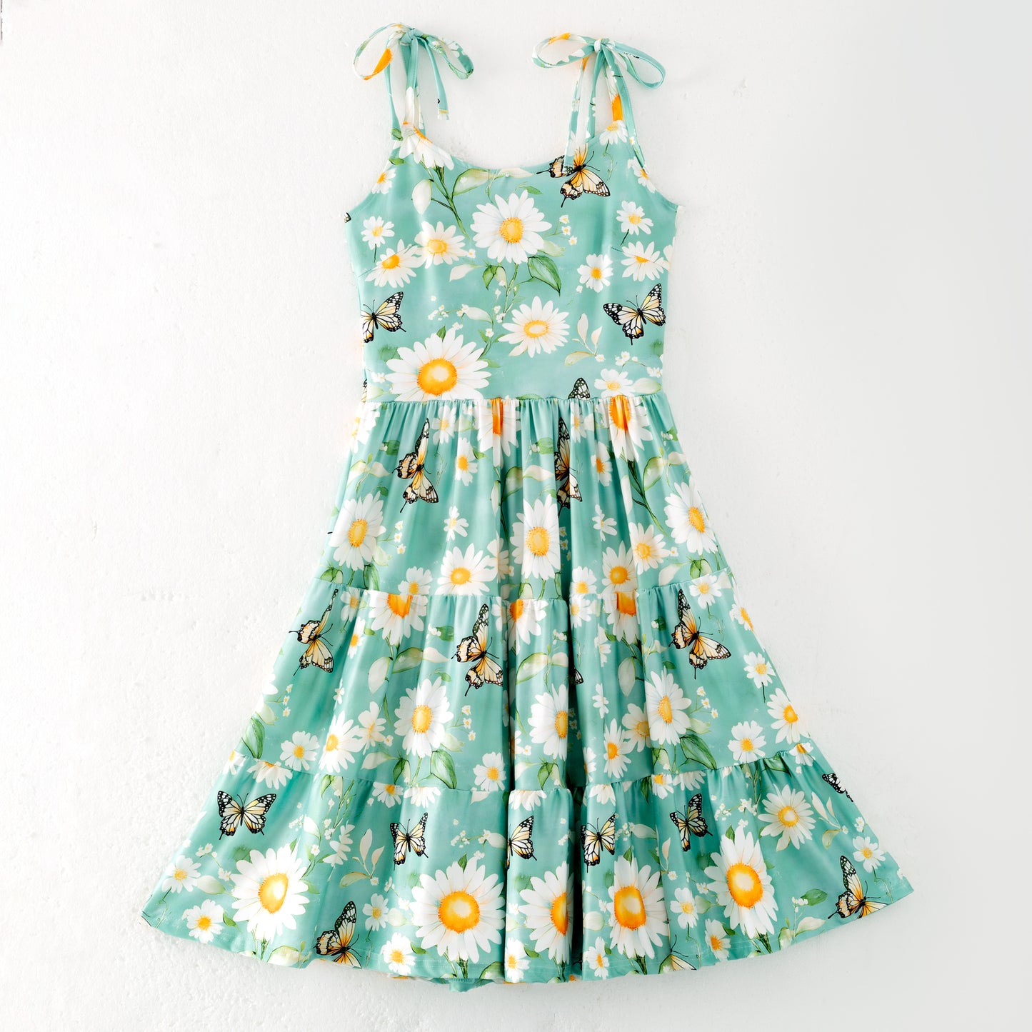 Mother's Day Mommy and Me Summer Bow Floral Butterfly Dress