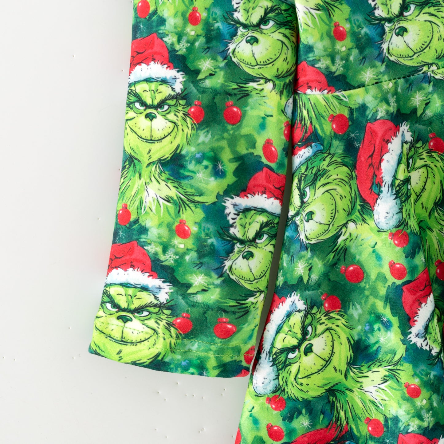 Girls Christmas Grinch Green Long Sleeves Twirl Dress