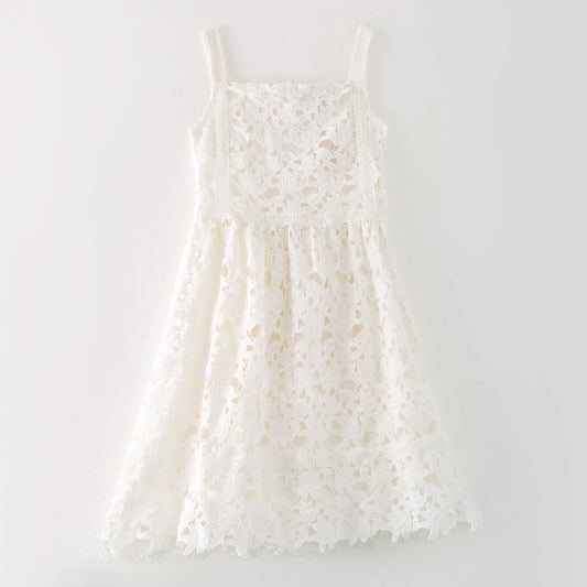 Mommy And Me Summer White Lace Slip Fashion Dress