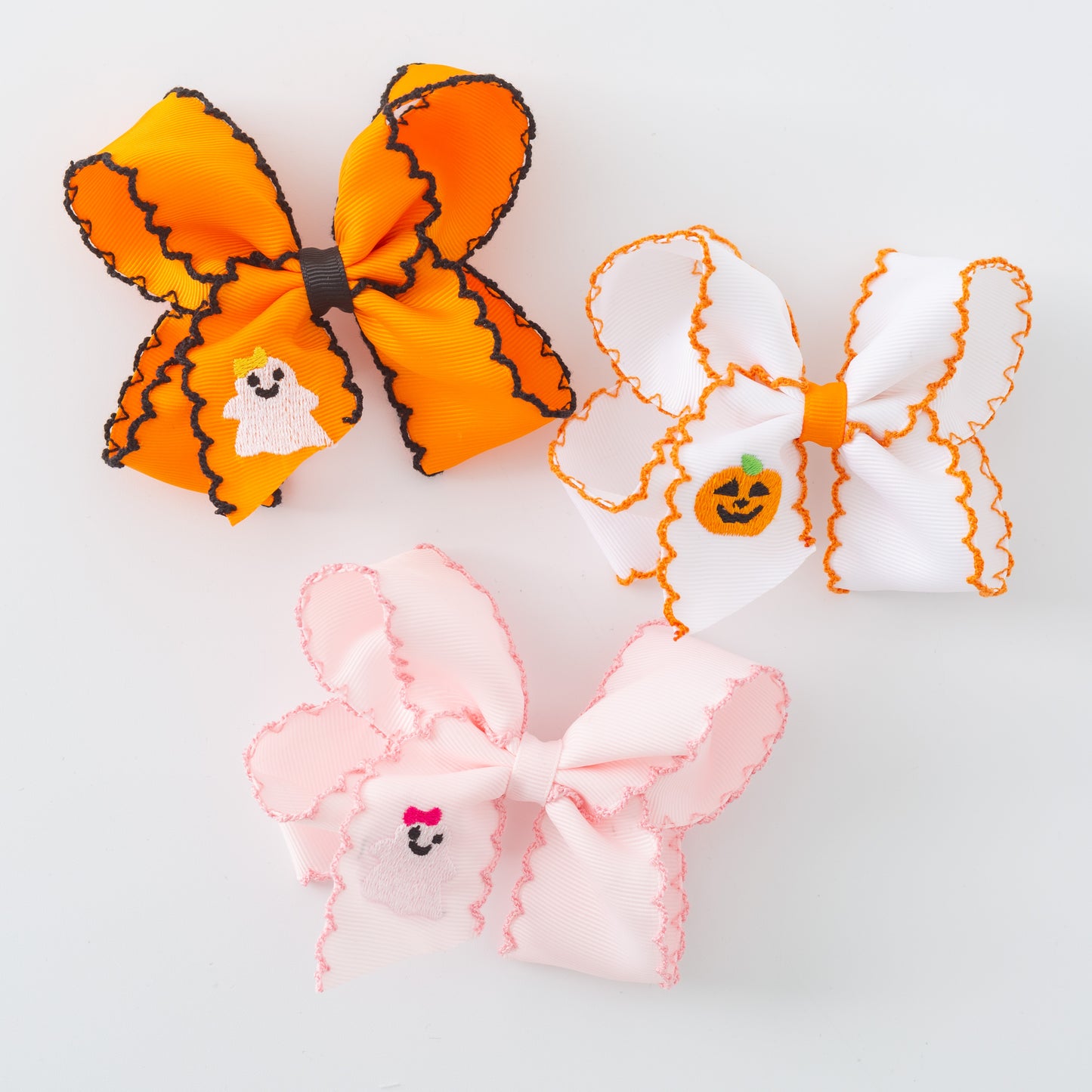 Girls Halloween Pumpkin Ghost Orange Pink Headwear Bow
