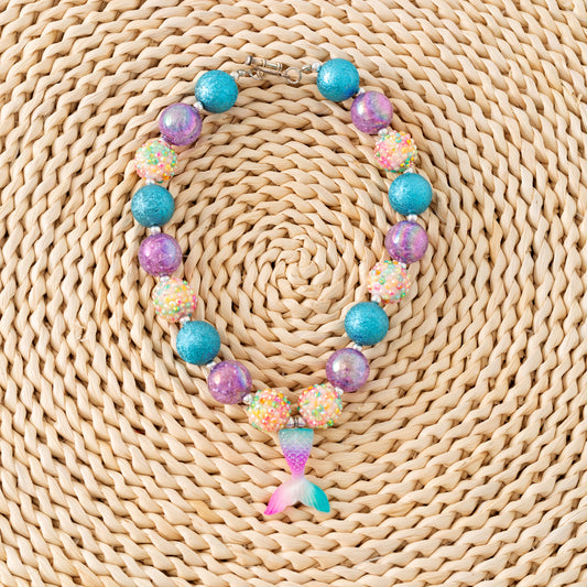 Chunky Bead Necklaces for Girls – Dino & Mermaid Charms