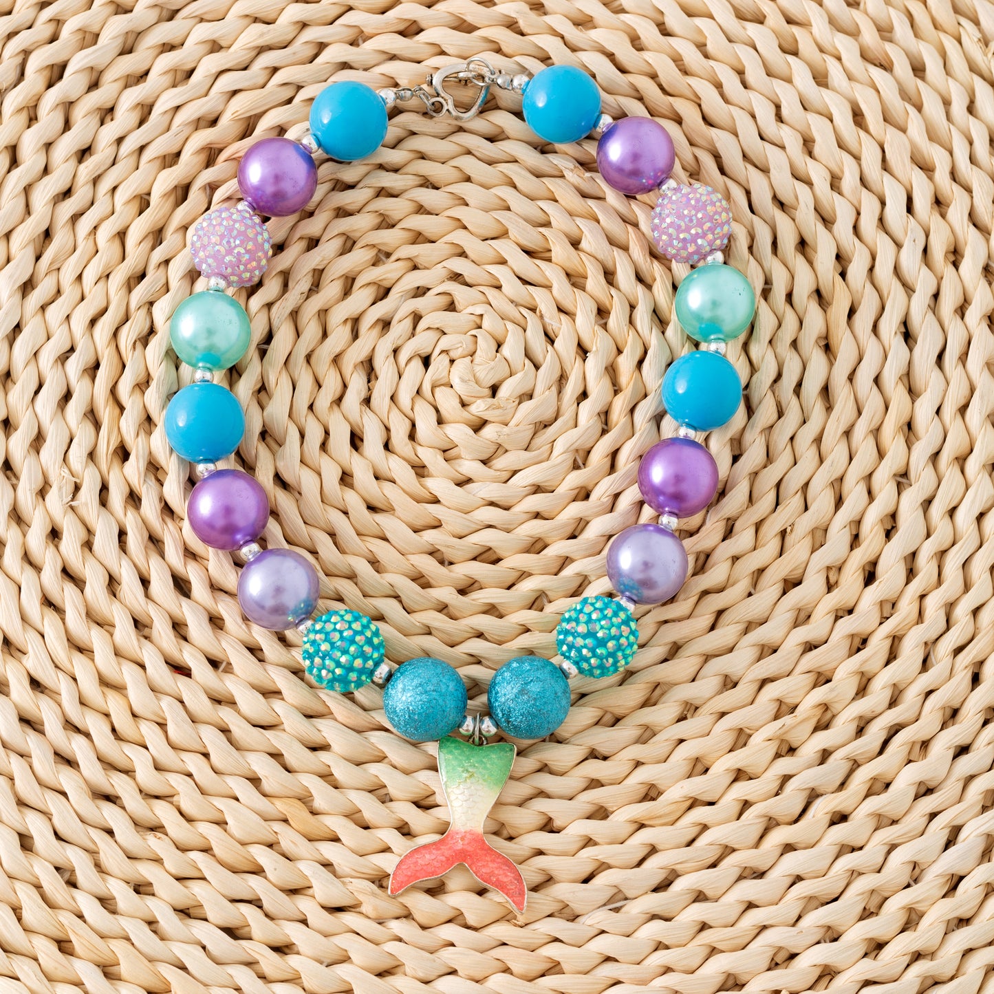 Chunky Bead Necklaces for Girls – Dino & Mermaid Charms