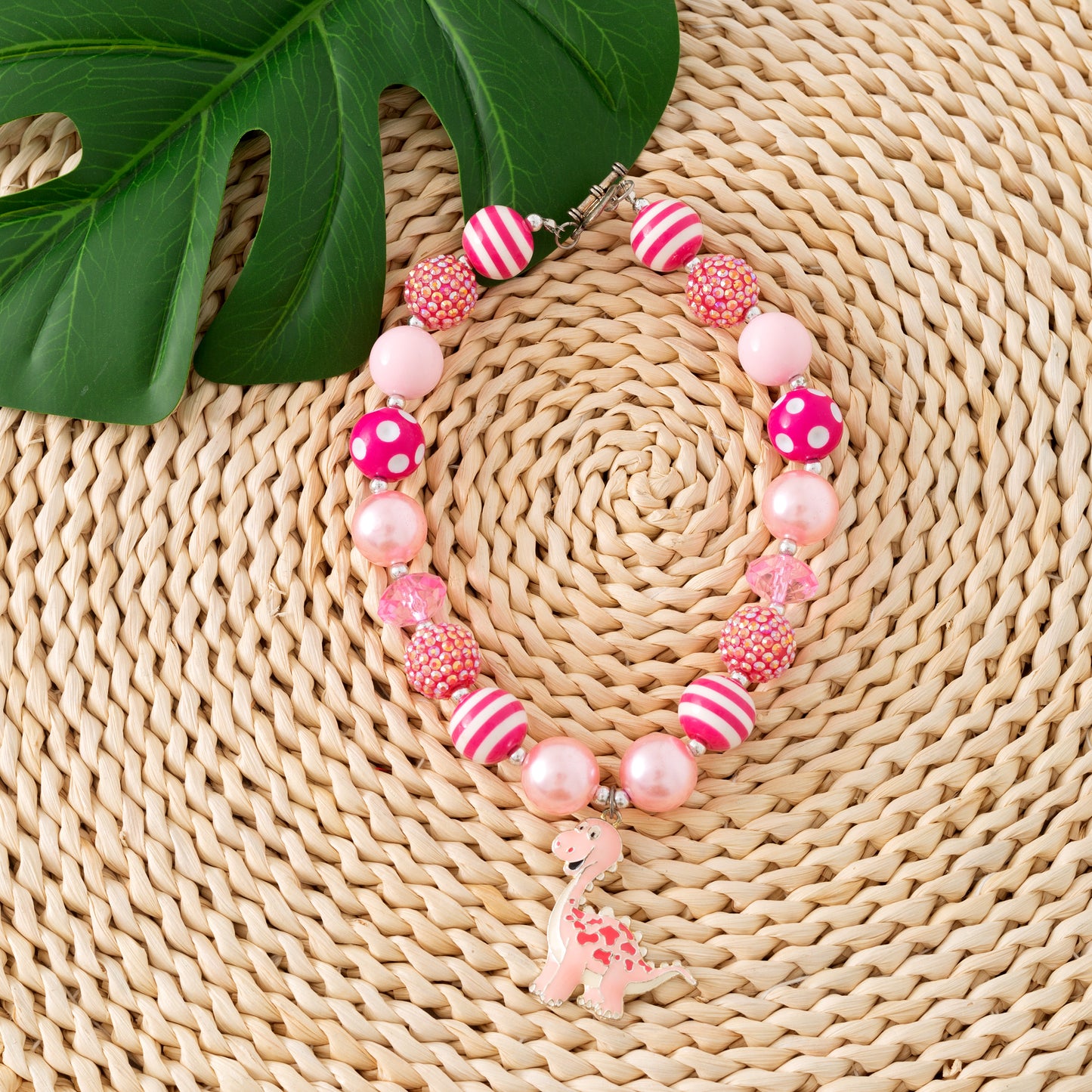 Chunky Bead Necklaces for Girls – Dino & Mermaid Charms