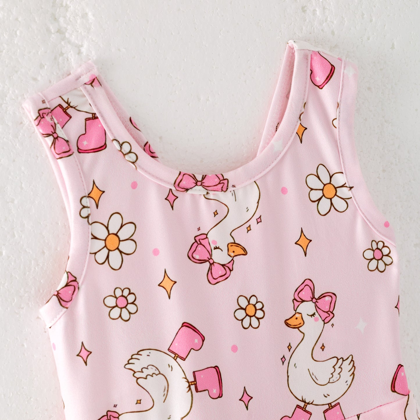 Girls Summer Silly Goose Print Athletic Fashion Soft Dress