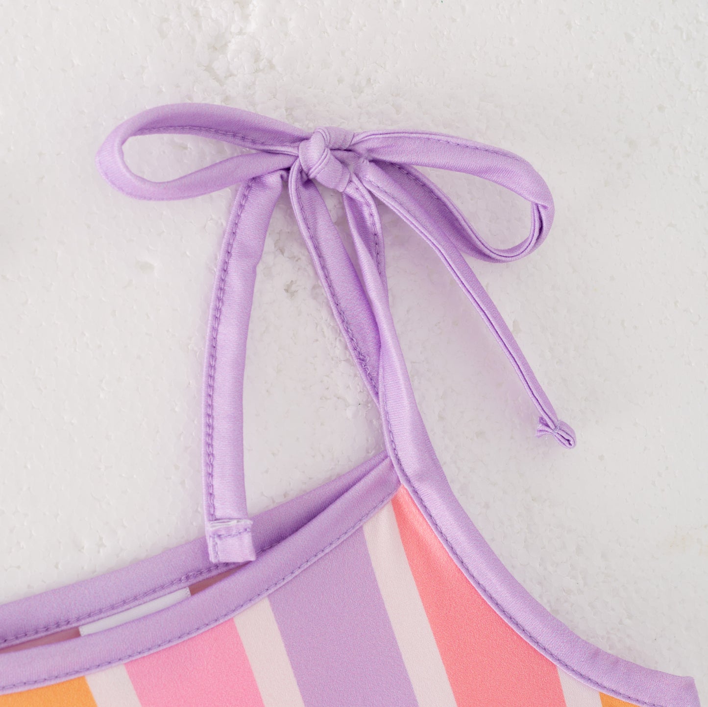 Girls Summer Pink Orange Purle Stripes Slip Jumpsuit