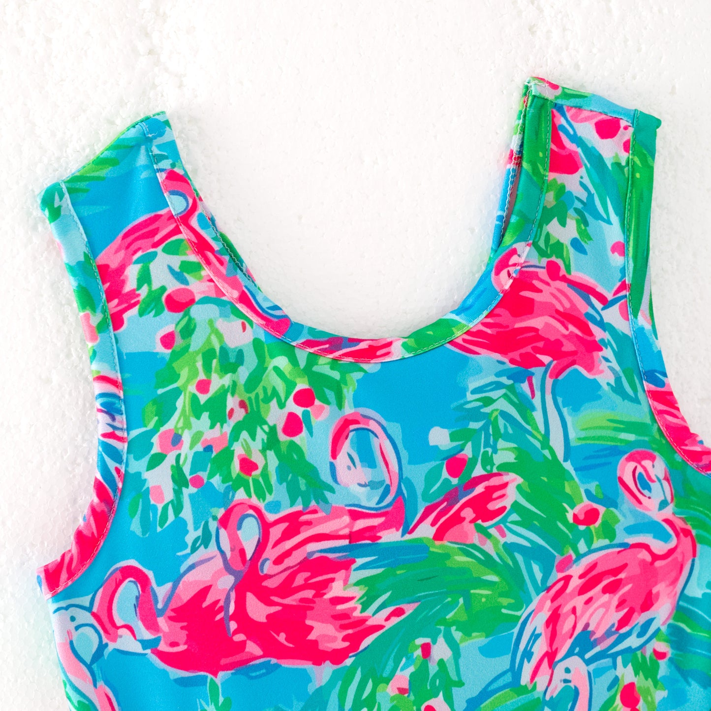 Girls Summer Flamingo Blue Hot Pink Athletic Dress